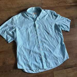 Men's Southern Pines Blue & White Floral Casual Button Down Shirt XL